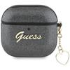 Guess Metallic Script Charm Case For      Airpods 4 Black