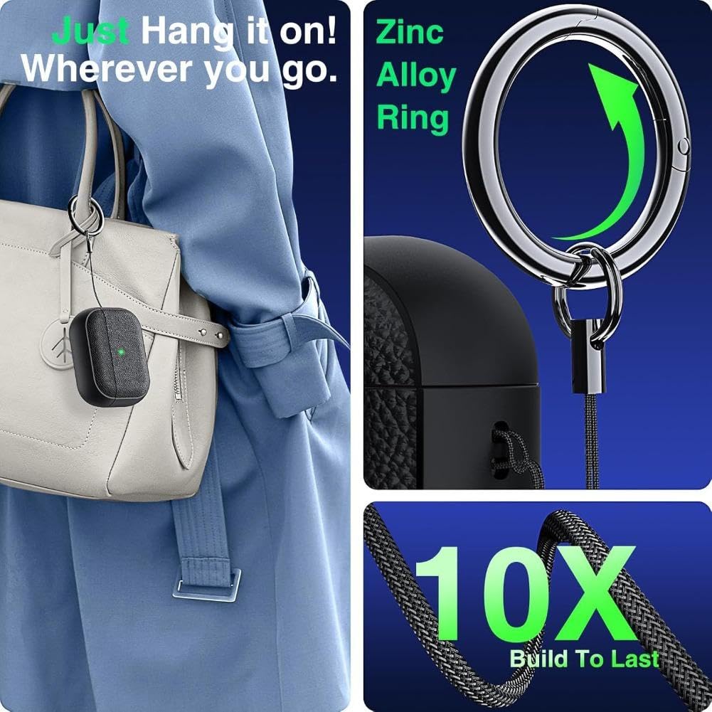 Для AirPods Pro 3 Чехол для Airpods Pro 2 Чехол 2025 Новый Защитный Чехол с Текстурой Тонкий Чехол с Петлей для Шнурка для AirPods 4