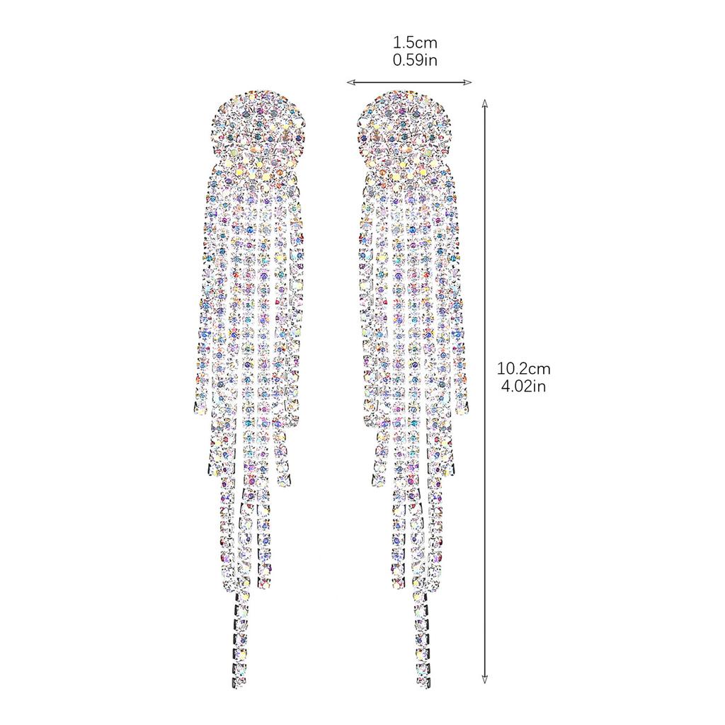 Новые серьги с длинными кисточками Super Flash Ab Diamond, модные серьги в стиле темперамент, свадебные серьги, женские серьги, 1 пара