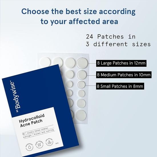 Пластырь от прыщей Be Bodywise для женщин(24 точки | 3 размера) и 2% салициловой кислоты для умывания лица для женщин 100 мл | Глубоко очищает кожу и предотвращает появление прыщей
