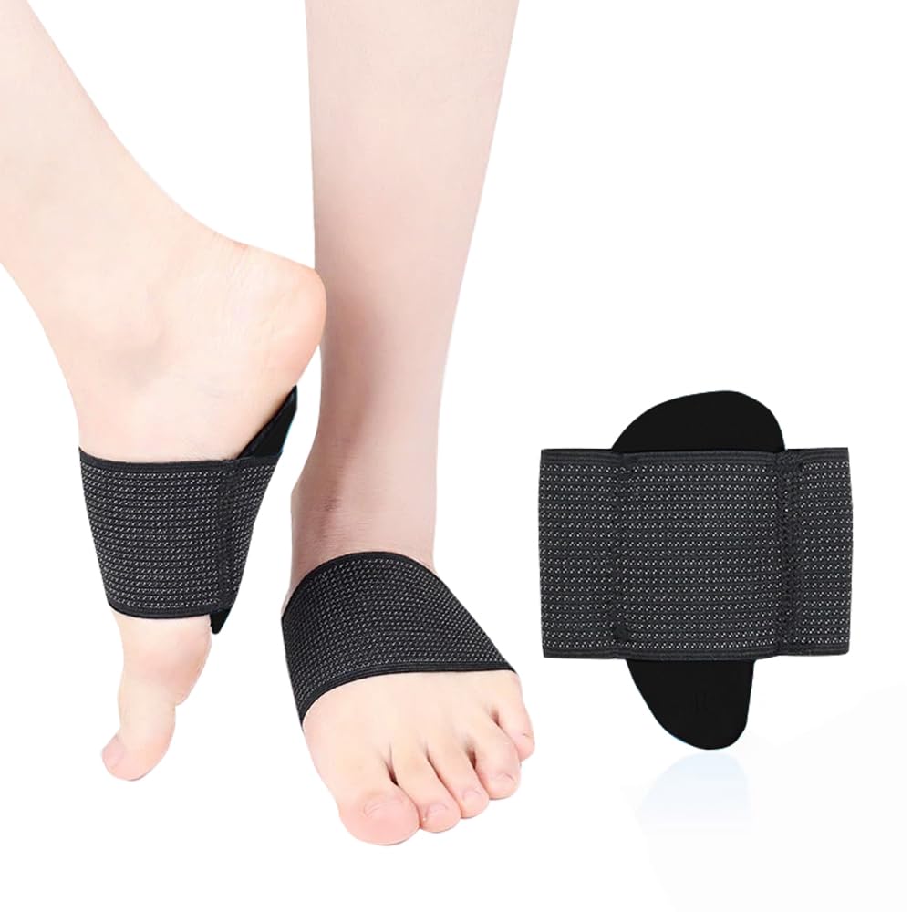 YFFSFDC Arch Foot Supporter Set of 2 for 1 Standing Daily Protective Sole of Shock Burden Black Protection, Pair, Climbing, Work, Life, Pad, Foot,