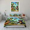 "Dinosaur Themed Kids Room Decor" Bedding Set with 1 Duvet Cover 2 Pillowcases Single Double King Queen, Gift