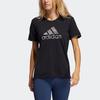 adidas Футболки женские черные с круглым вырезом умеренного прямого кроя GQ9412