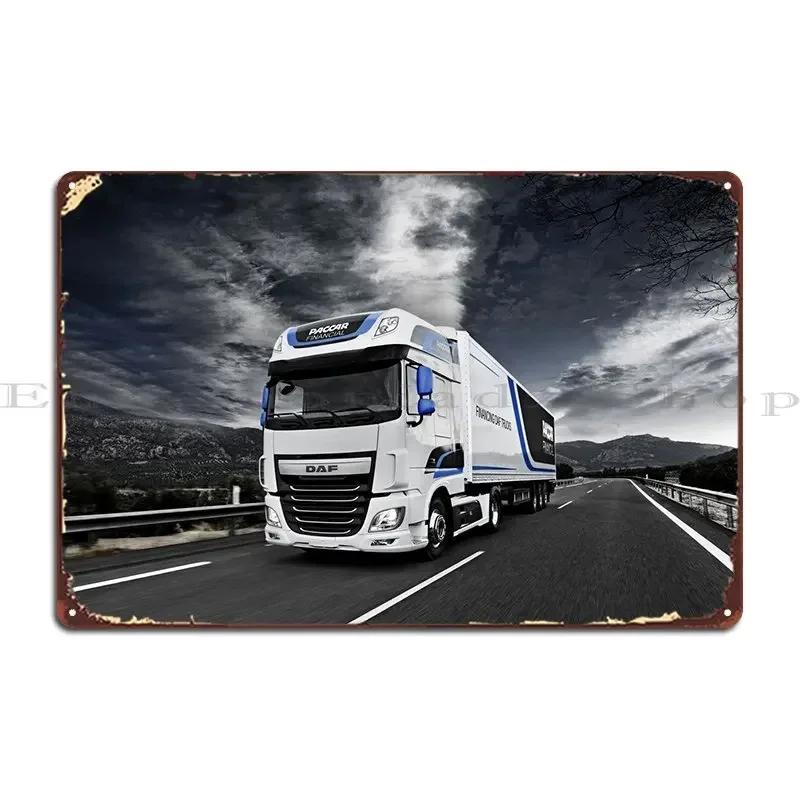 Металлическая вывеска Daf Truck Декорация Кинотеатр Настенный рисунок Дизайнерский Кинотеатр Жестяной знак Постер