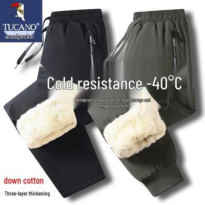 Мужские теплые брюки на подкладке из овечьей шерсти