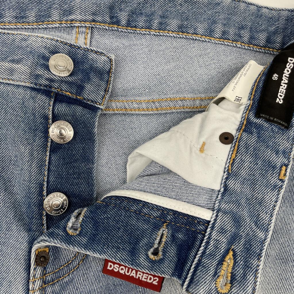 Dsquared2 S74LB0906 21Нержавеющая сталь Синие Узкие Джинсовые Брюки Деним Низ 46 синийПоношенный