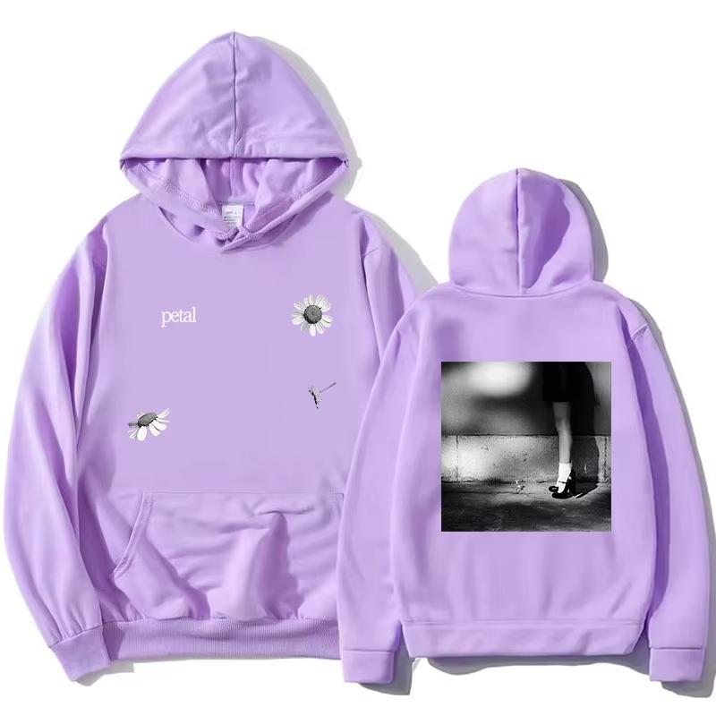 Ariana Grande Petal Hoodies Long Sleeve Fashion Hooded Sweatshirts Graphic Merch Casual Loose Design Printing Pullovers Unisex