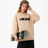 Unisex Oversized Crewneck Sweatshirt With Print Soft Cotton Blend Long Sleeve Pullover Daily Wear
