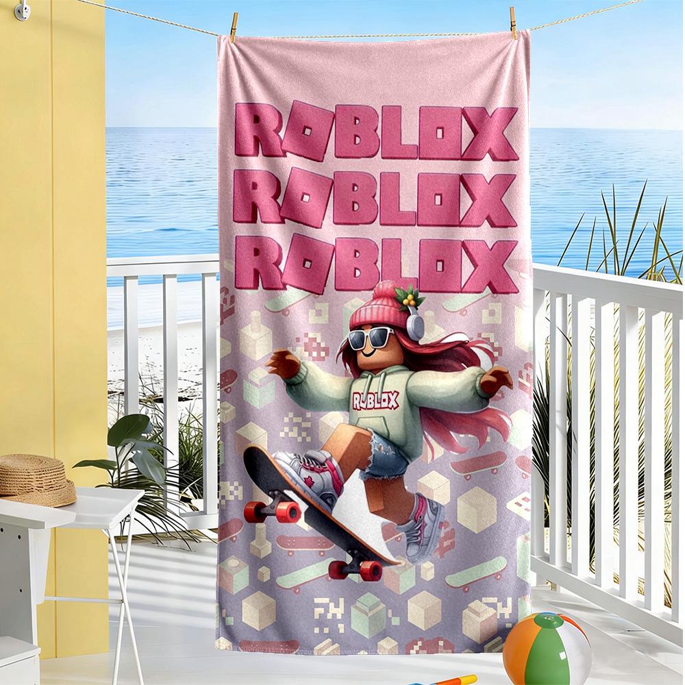 Roblox Beach Towel Super Soft Microfiber Quickdry Fabric Comfortable Lightweight Portable for Swimming,Beach,Camping, Travel, Beach Accessories,Gym