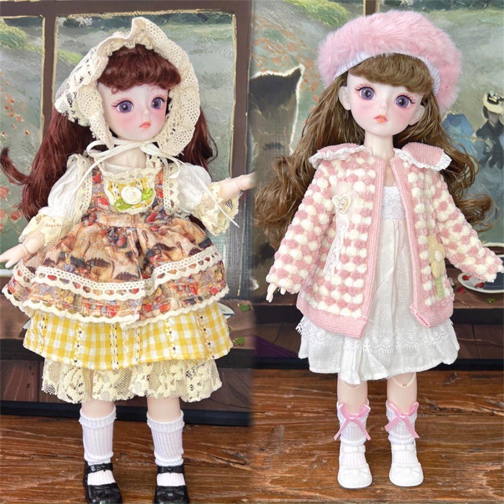 1 Set 1/6 SD 30cm Bjd Doll with Clothes Attractive Eyes Makeup Ball Joint Doll Girl Gift