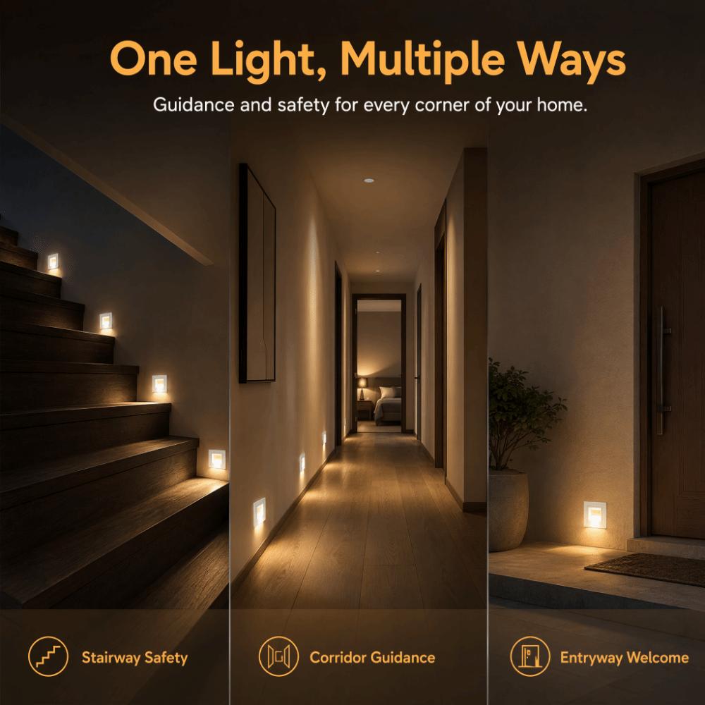 Motion Sensor Recessed Step Light Warm White 3000K Step Light LED Stair Light  Garage
