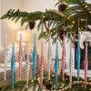 Сезонные домашние праздничные украшения 12 шт. Спиральные сосульки-украшения, Рождественские витые подвесные украшения, Прозрачные подвески-украшения для елки со шнурками