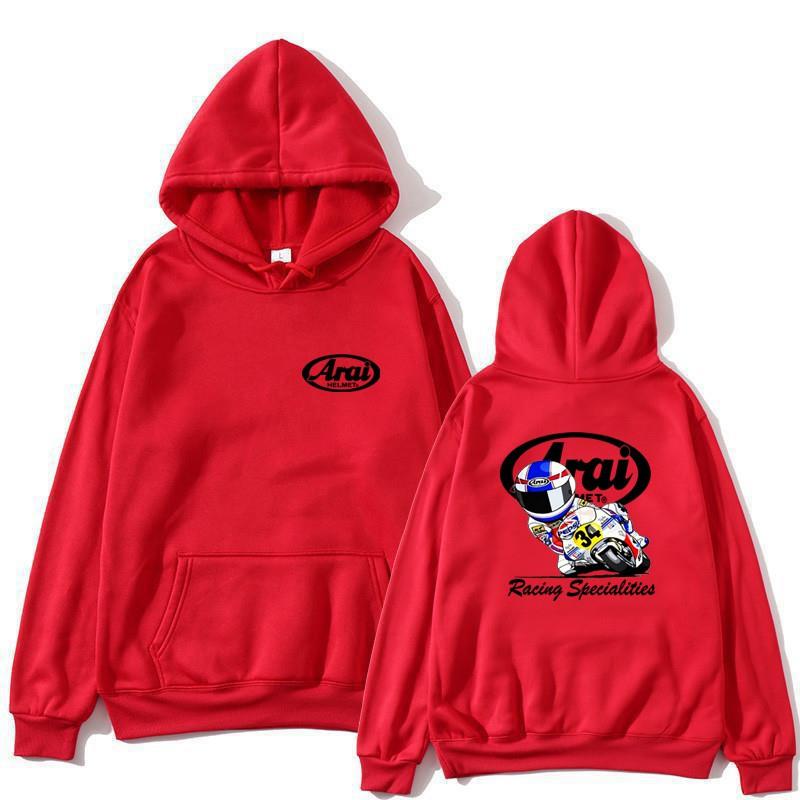 Mens Hooded Sweatshirt With Motorcycle Print - Loose Fit Cotton Blend Pullover Fall Casual Wear