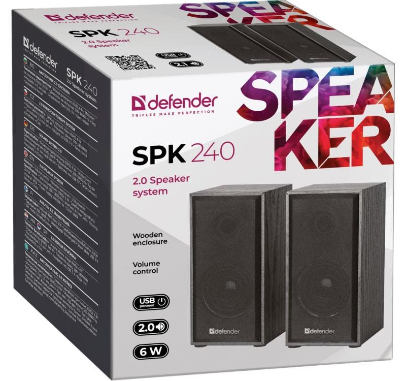 Defender SPK-240 2.0 6W USB Speakers Gray-Black