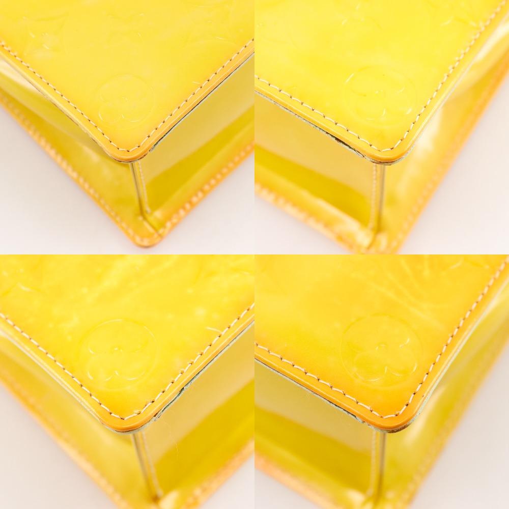 LOUIS VUITTON Spring Street Handbag M91029 yellow Monogram Vernis Women Used