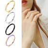 Finger Ring Elegant Smooth Surface Minimalist Simple Style Thin Stacking Ring