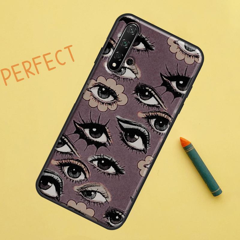Страшные Глаза Лица Для Huawei Nova Y91 Y70 Y72 Y73 Y60 Y90 Y61 8i 7i 11i 12i 12s 9 10 SE P20 P30 P40 Lite Чехол