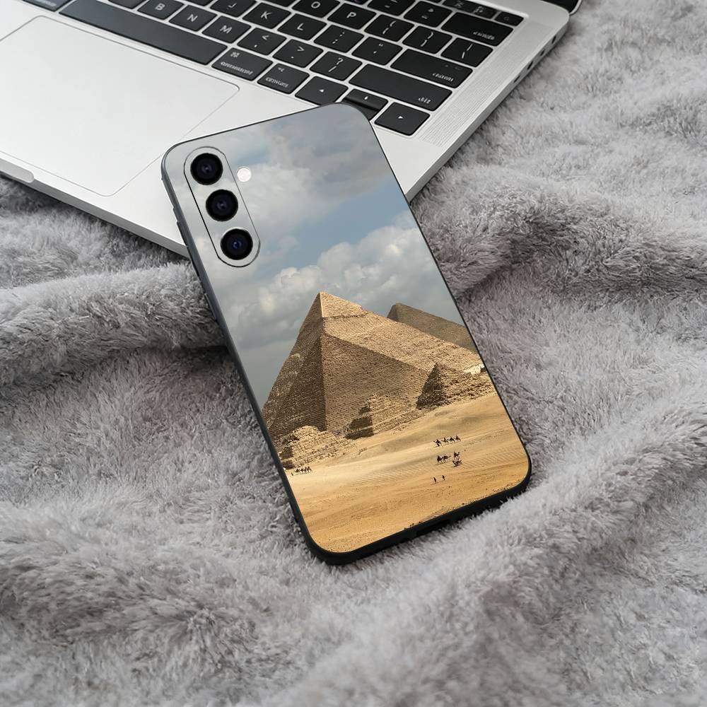 Черный Мягкий Силиконовый Чехол для Телефона E-Egyptian -P-Pyramids для Samsung Galaxy A73, A71, A72, A70, A53, A52, A51