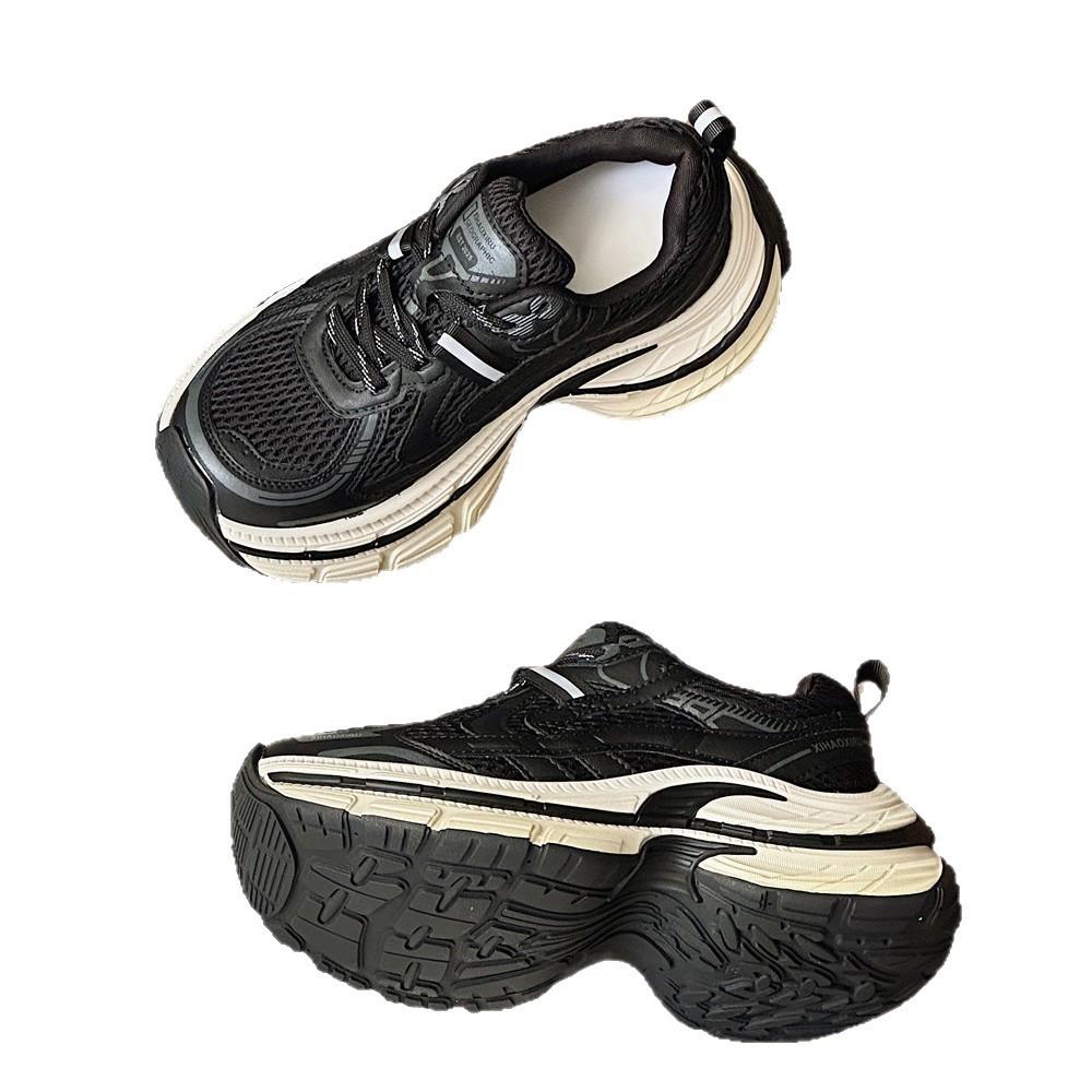 2025 осень и зима новая толстая подошва увеличивающая рост женская универсальная повседневная обувь модная спортивная одинарная обувь трендовая обувь удобные кроссовки для папы