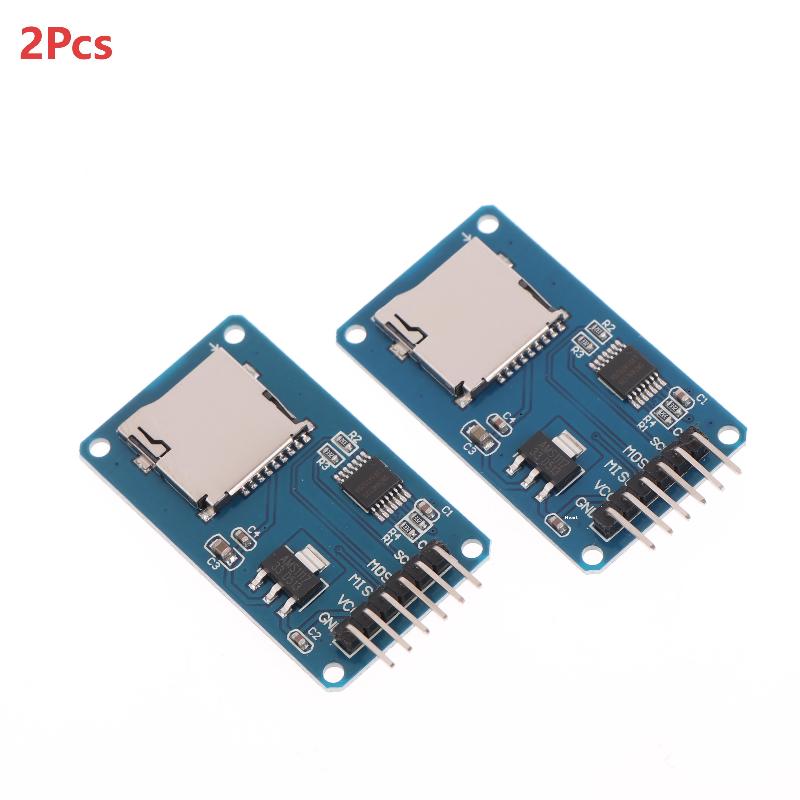 2Pcs Card Mini Tf Card Reader Module Spi Interfaces With Level Converter Chip 5V/3.3V For Diy Kit