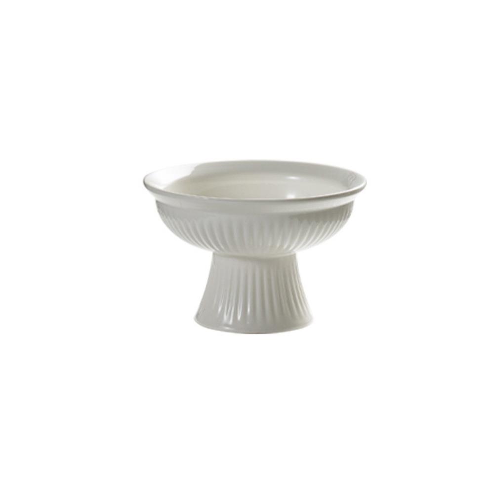 Ceramic High Foot Dessert Tray Heat-resistant Fruit Tray Simple Snack Dish Snack