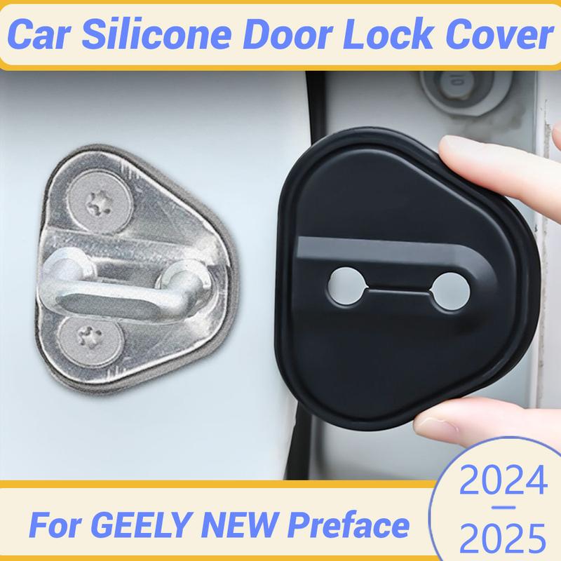Для GEELY NEW PREFACE 2024 2025 Силиконовая Защитная Крышка Пряжки Замка Двери Автомобиля Эластичная Противоударная Амортизирующая Подушка