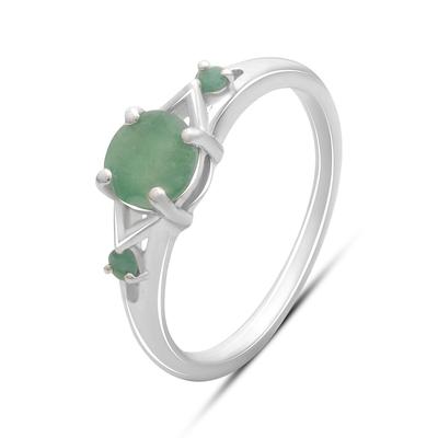 Серебряное кольцо с натуральным изумрудом 0.808ct, вес изделия 2,02 гр (2181774)