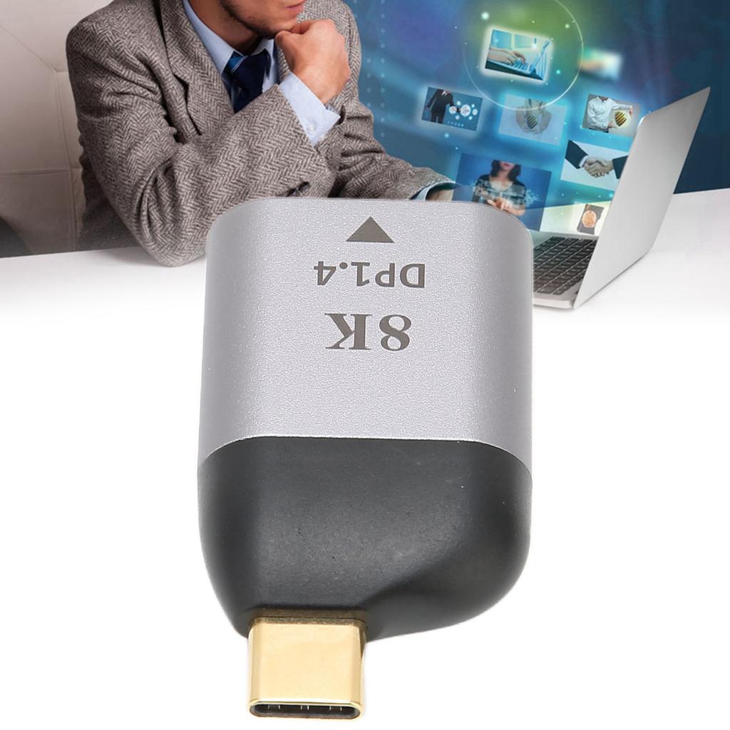 USB C to DisplayPort Adapter 8Kat60HZ USB C to DP1.4 Male to Female Converter for USB C Video Output Devices