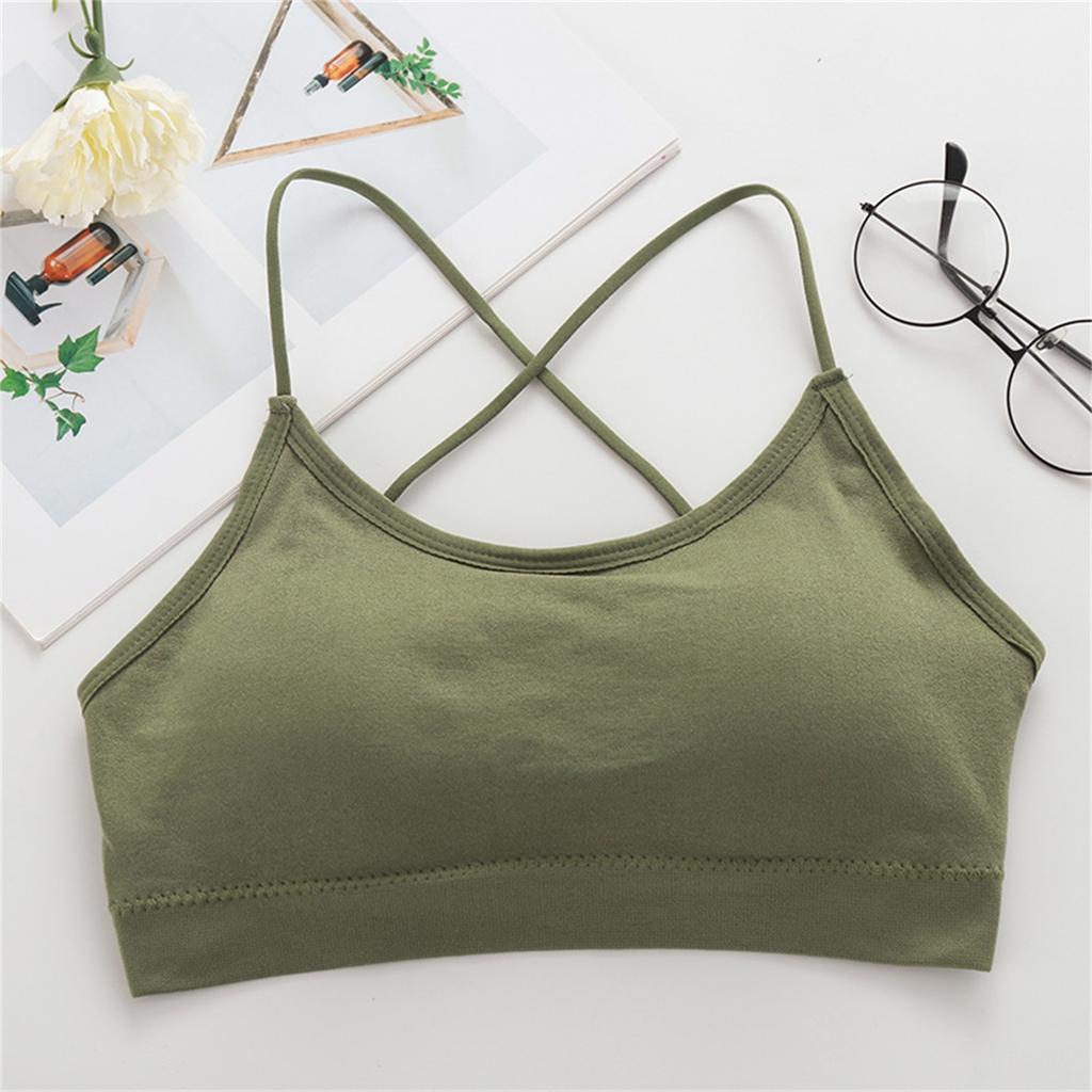Cross Beauty Backless Undershirt With Bra Pads Wrap Chest Anti-glare Busting Bottoming Underwear Girls