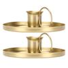 2pcs Iron Candle Holder Metal Home Golden Simple Retro Elegant Desktop Aromatherapy Candle Stand