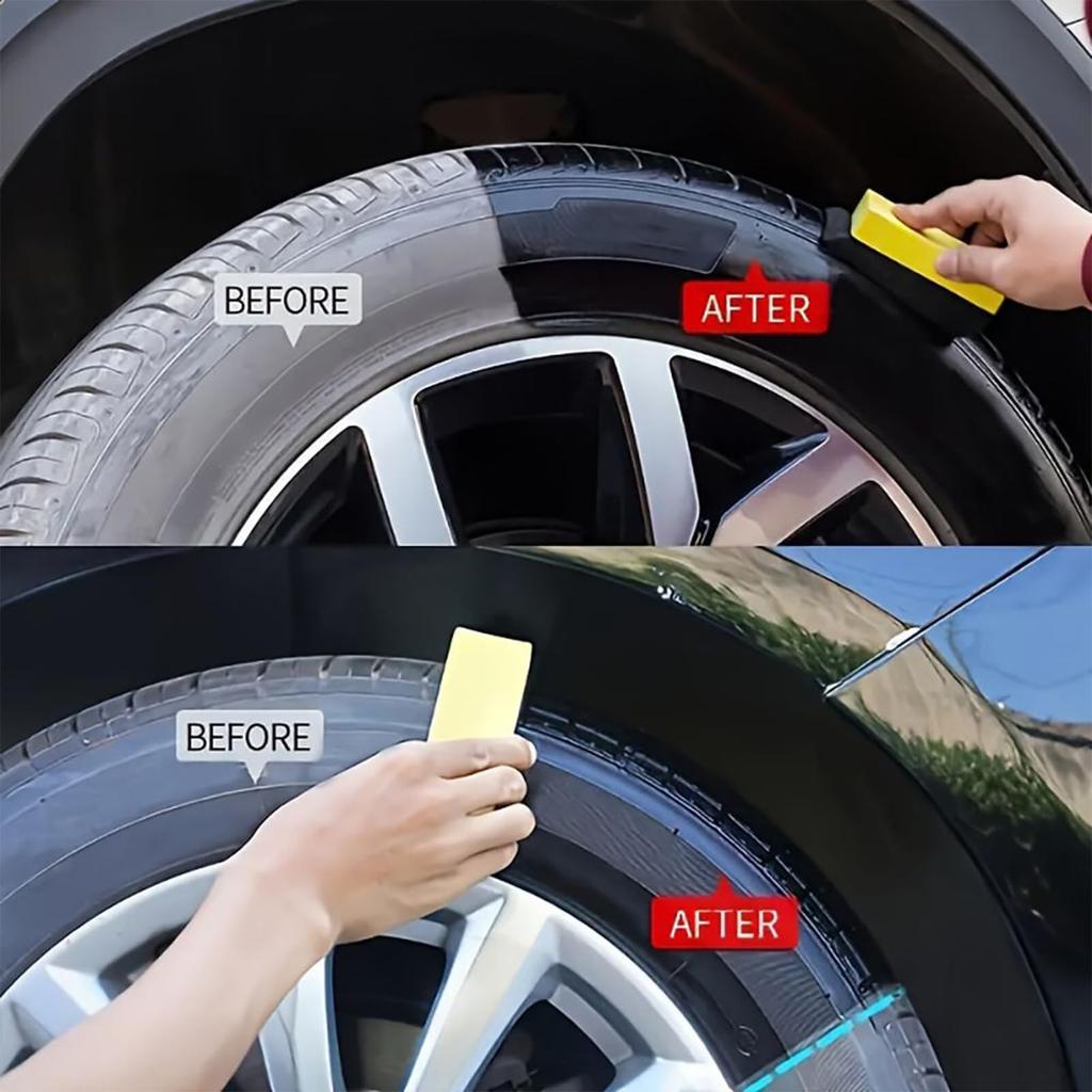 Car Tire - Tire Paste, High Gloss Black Tire Paste Type for Motorcycles, Cars, Trucks, RVs