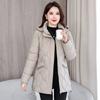 New hooded cotton clothes women's winter thickened warm medium and long diamond quilted slim down cotton clothes
