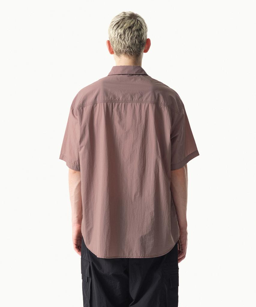 MUSINSA STANDARD [City Leisure] Lightweight Nylon Oversized Short Sleeve Shirt [Smoke Pink]