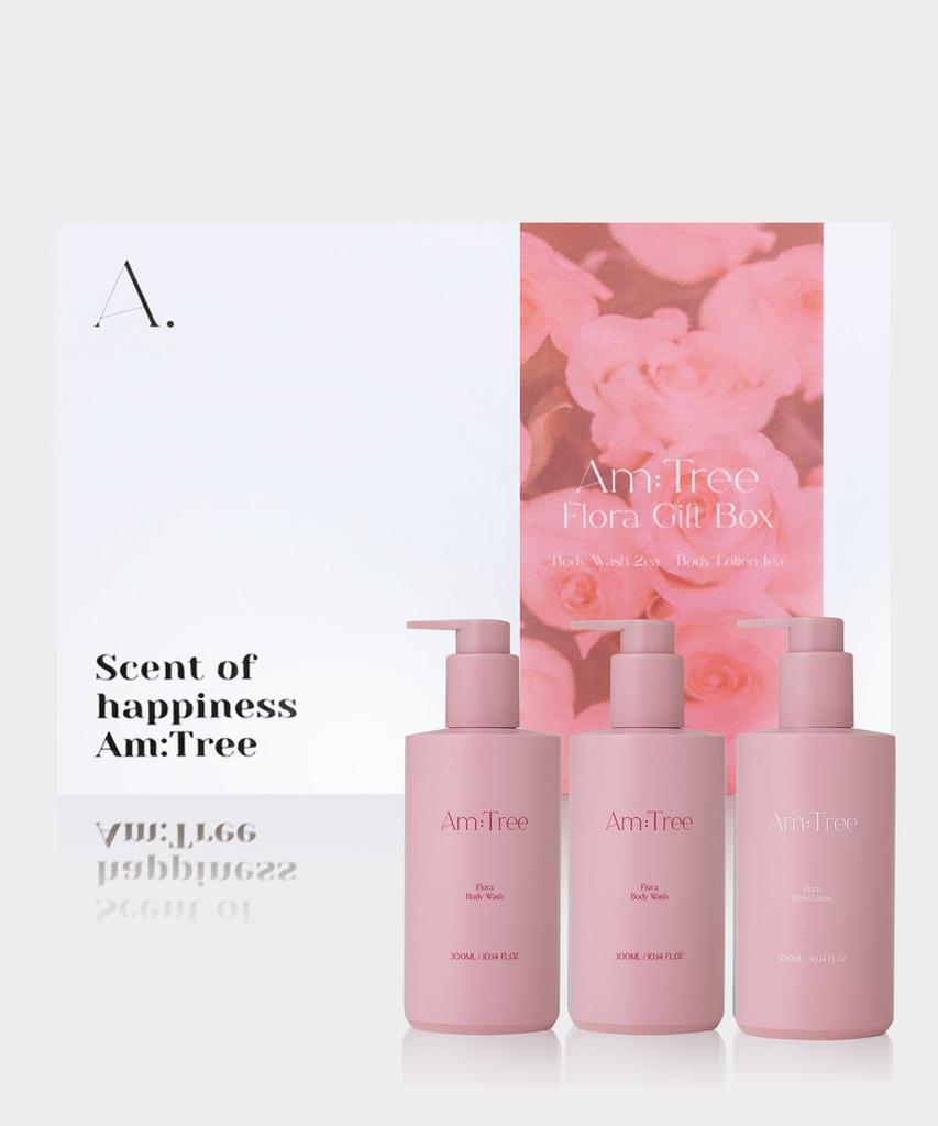 (подарочный набор_сумка для покупок) Подарочный набор для тела Flora Perfume Роза и Гардения (Гель для душа 2 шт. + Лосьон для тела 1 шт.)