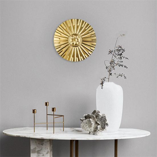 Hanging Round Metal Iron Reflecting Wall Decoration Easy Installation Sunlight Round Wall Ornaments Garden Decor