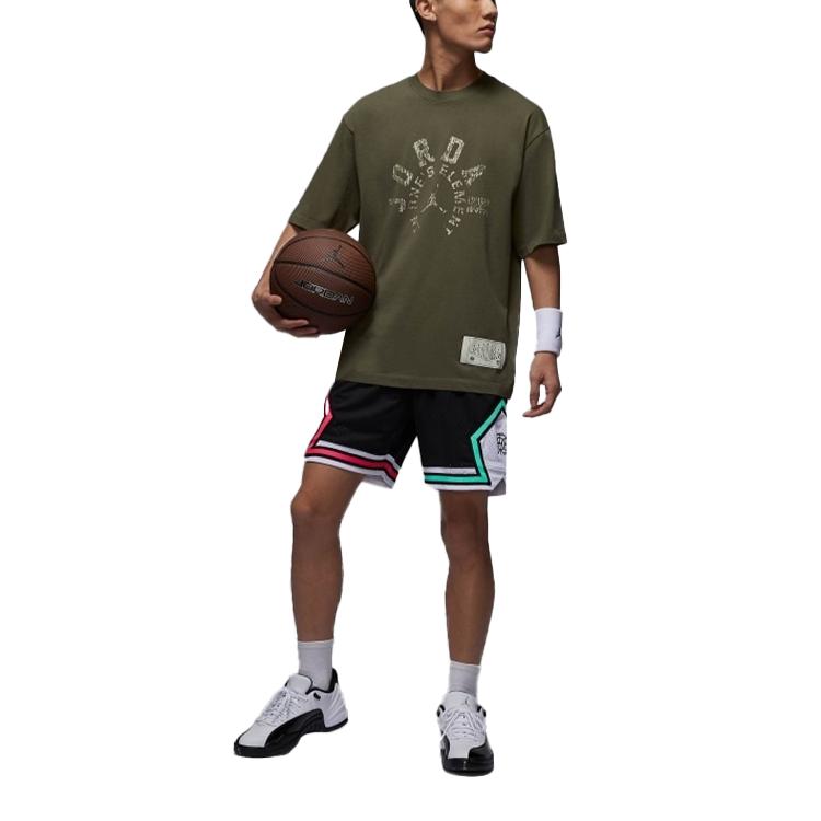 Jordan Dongdan 85 Спортивная Повседневная Дышащая Футболка с Круглым Вырезом и Быстросохнущая Мужские Топы Оливково-зеленый HV1257222