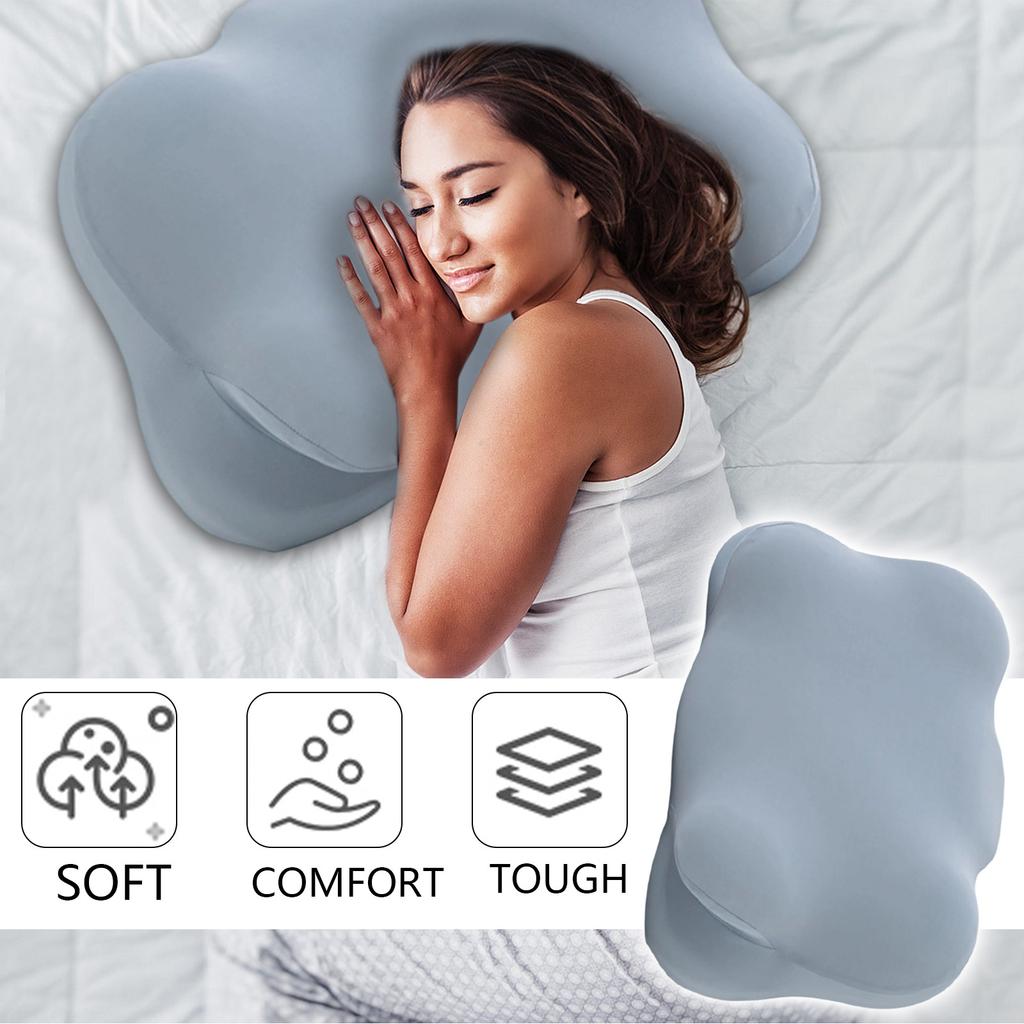 Pressure Cloud Pillow - Ergonomic Butterfly Shape Memory Foam For Neck & Shoulder Support, Eco-Friendly Bio-Based Comfort For Adults