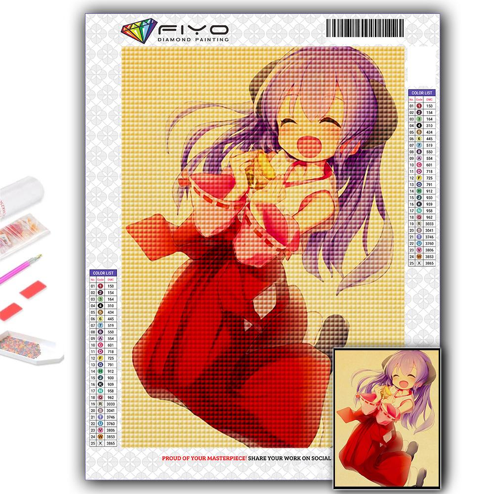 5D Алмазная картина Аниме Когда они плачут Хигураши DIY Алмазная вышивка Горный хрусталь Украшение дома