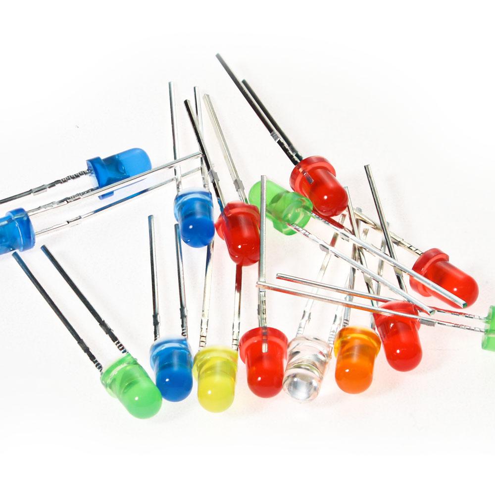 60 шт./лот комплект светодиодов 3 мм 6 значений *10 шт. комплект светодиодов, белый красный желтый синий зеленый оранжевый F3 светодиодные фонари диоды электронный комплект