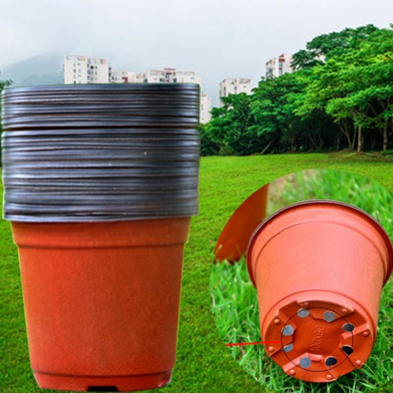 Небольшой пластиковый круглый цветочный горшок, терракотовый орнамент для питомника, двора, растения