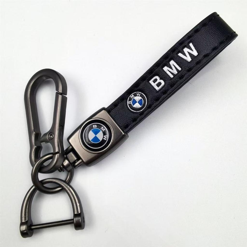 Metal Leather Keychain Car Key Pendant Key Ring Decor Car Sticker Fit For BMW G21 G30 G11 E90 F20 F10 F30 G20 F15 E36 E39 E46 E6 EV2