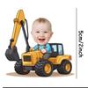 20pcs Personalized Construction With Face Paper Sticker Customized Excavator Stickers Kids Birthday Sealing Labels Party Supply