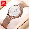 OLEVS 5869 Fashion Women's Watches Milanese Mesh Belt Waterproof Simplicity Versatile Quartz Watch for Lady Original Wristwatch