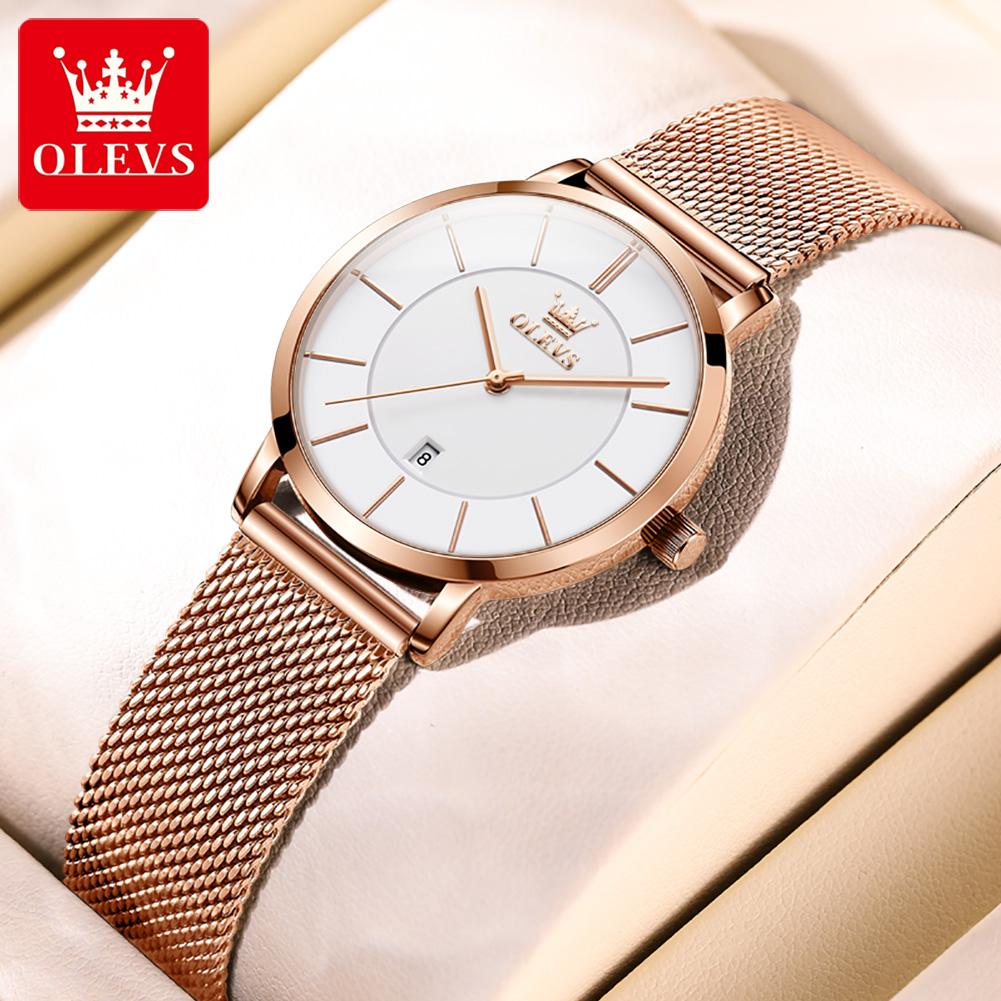 OLEVS Women's Watches Trend Trend Original Quartz Wristwatch Stainless Steel Mesh Strap Ultra-thin Dial Outdoor Casual Wear 5869