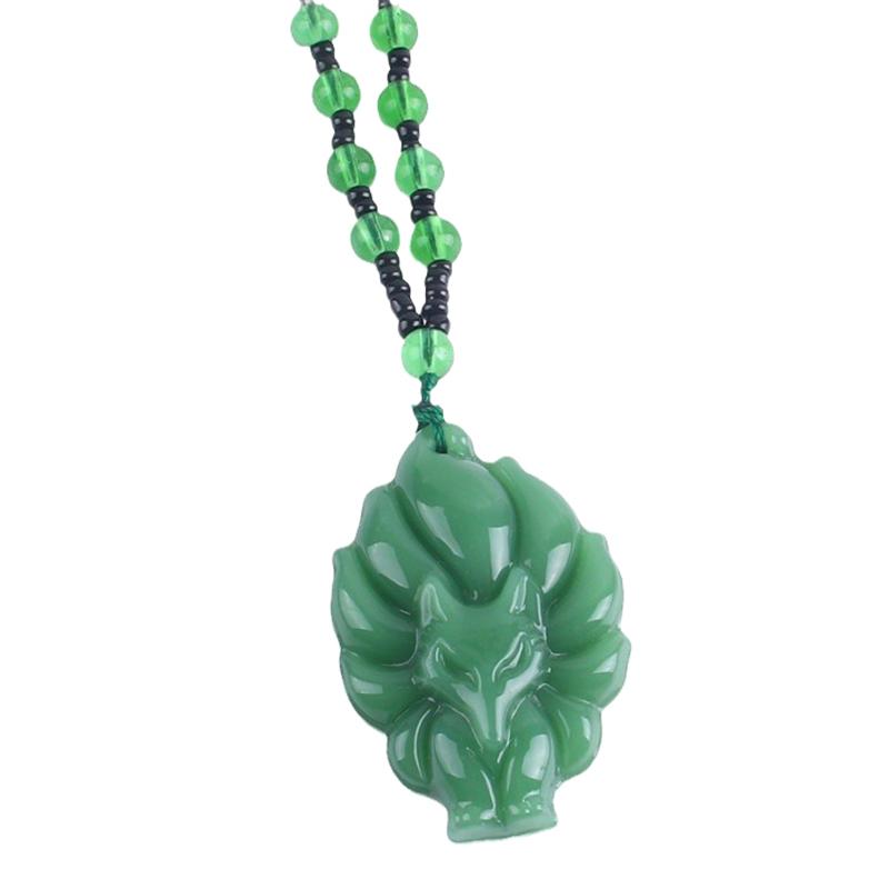 Ожерелье с подвеской в виде девятихвостой лисы, унисекс, китайское животное, вырезанное вручную, лиса, для мужчин и женщин, подарочное украшение на цепочку для свитера