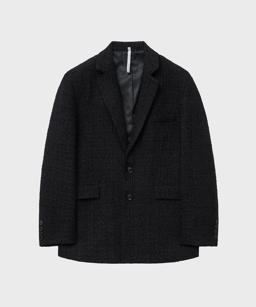Noirer Fancy Tweed Tailored Jacket (Black)