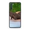 Cute Capybara Case For Oppo Find X6 Pro X5 A54 A53 A52 A9 2020 A15 A95 A17 A16 A76 A74 A57 Reno7 Reno6 Pro Plus 5G Black Cover