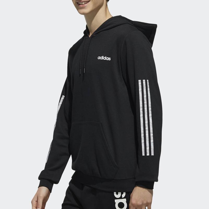 adidas Мужские толстовки Neo Черные с капюшоном Умеренные Обычные DW8042