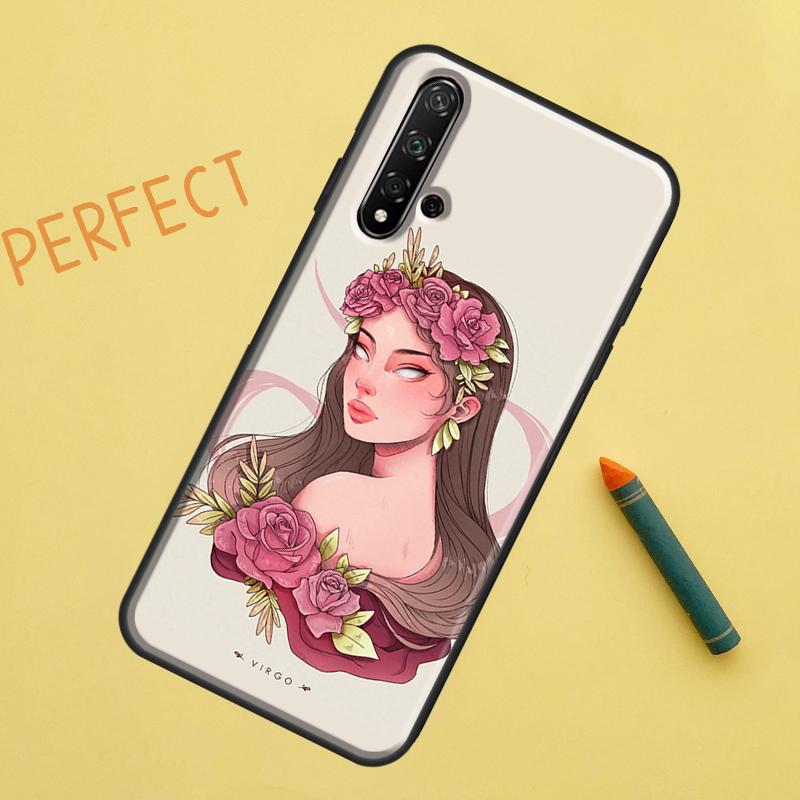 Чехол для Huawei Nova Y91 Y70 Y72 Y73 Y60 Y90 Y61 8i 7i 11i 12i 12s 9 10 SE P20 P30 P40 Lite со знаком зодиака Дева Скорпион Телец