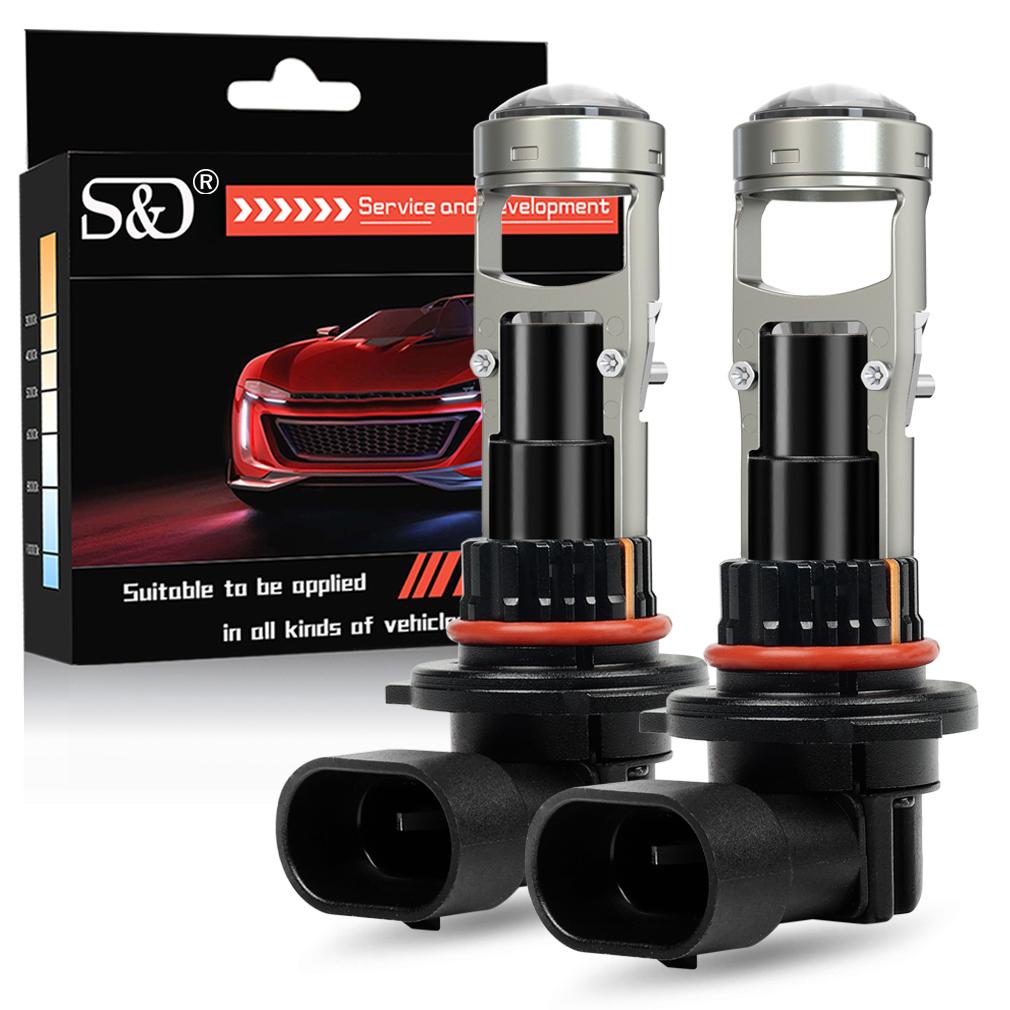 2Pcs H7 Bi Led Projector Car Headlight Bulbs 1:1 Wireless H4 LED H11 H8 9005 HB3 9006 HB4 Lens 60000Lm 80W Plug&Play Mini Auto Lamp 6500K 12V LHD